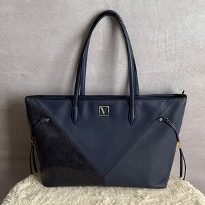 Victoria’s Secret Carryall Tote Bag Midnight Blue Colorblock.